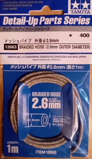 Tamiya "Braided Hose - Tubo in treccia" - Diametro esterno 2.6mm