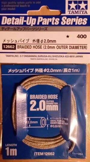 Tamiya "Braided Hose - Tubo in treccia" - Diametro esterno 2.0mm