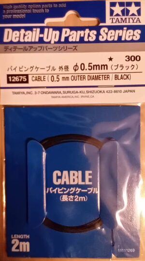 Tamiya "Black hose - Cavo nero" diametro esterno 0,5mm