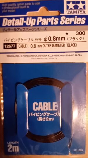 Tamiya "Black hose - Cavo nero" diametro esterno 0,8mm