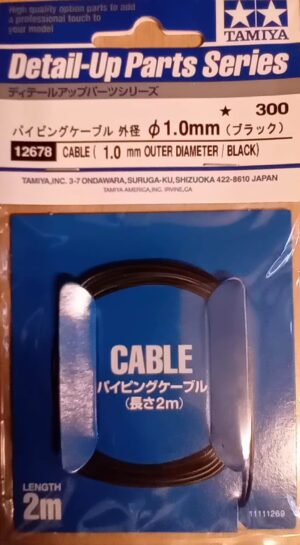 Tamiya "Black hose - Cavo nero" diametro esterno 1,0mm