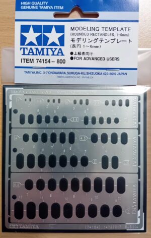 Tamiya METAL MASKING TEMPLATE "Rounded Rectangles" – Modellatore in metallo per mascherature "Rettangoli ovalizzati"