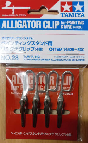 Tamiya ALLIGATOR CLIPS "For Tamiya painting stands" 4pcs - CLIPS A MORDERE "Per verniciare/inseribili nello stand verniciatura Tamiya" 4pz