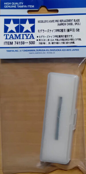 Tamiya MODELER'S KNIFE PRO REPLACEMENT BLADE SET "Narrow Chisel" 5pcs - MODELER'S KNIFE PRO SET LAME SOSTITUTIVE "Scalpello sottile" 5pz