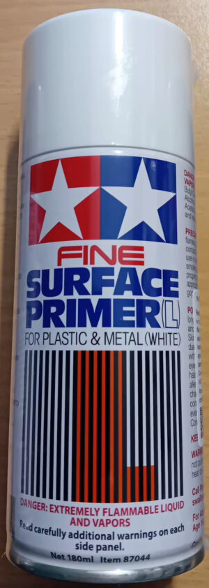 Tamiya SPRAY 180ML FINE SURFACE PRIMER "WHITE" for Plastic and Metal - PRIMER SPRAY FINE 180ML "BIANCO" per Plastica e Metallo