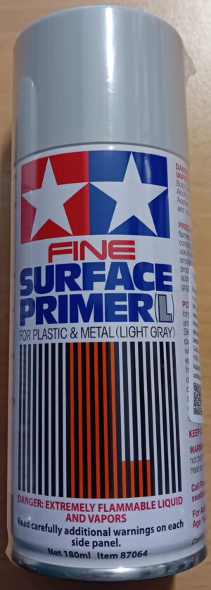 Tamiya SPRAY 180ML FINE SURFACE PRIMER "GRAY" for Plastic and Metal - PRIMER SPRAY FINE 180ML "GRIGIO" per Plastica e Metallo
