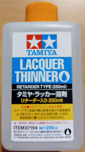Tamiya THINNER LACQUER - DILUENTE LACCA "RETARDER TYPE - RITARDANTE" Maxi 250ML