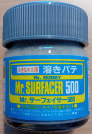 GSI Creos Mr.Hobby Mr.Surfacer 500 "GRAIN#500 FILLER FOR SCRATCHES-DENTS-BUBBLES" - "STUCCO GRANA #500 PER GRAFFI-AVVALLAMENTI-BOLLE"