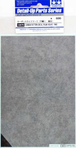 Tamiya Decal "Carbon FINE PLAIN WEAVE pattern sheet" for 1/6, 1/12, 1/20, 1/24 scale car and motorcycle models