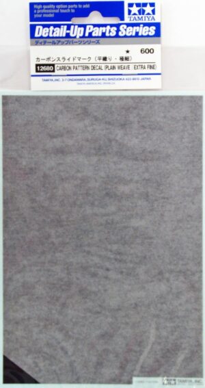 Tamiya Decal "Carbon EXTRA-FINE PLAIN WEAVE pattern sheet" for 1/6, 1/12, 1/20, 1/24 scale car and motorcycle models