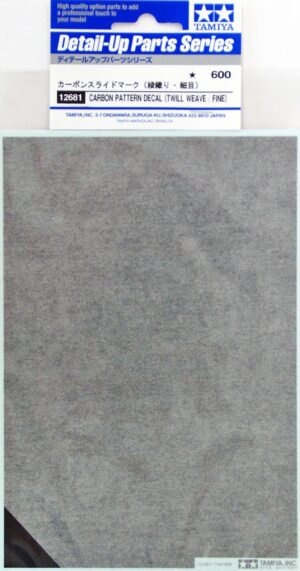 Tamiya Decal "Carbon FINE TWILL WEAVE pattern sheet" for 1/6, 1/12, 1/20, 1/24 scale car and motorcycle models