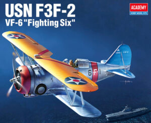 USN "United States Navy" Grumman F3F-2 "VF-6 Fighting Six" Biplane fighter aircraft