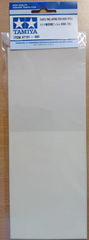 Tamiya FINE LAPPING FILM grain #2000/3pcs – Pellicola fine per lappatura grana #2000/3pz