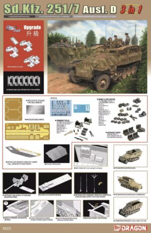 Wehrmacht-HEER Hanomag Sd.Kfz. 251/7 Ausf.D "Pionierpanzerwagen/PionierpanzerwagenCommand/Pionierpanzerwagen + 2,8cm sPzB 41 Anti-tank gun" Half-tracked armoured personnel carrier - Dragon "3in1 edition"