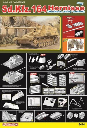 Wehrmacht-HEER Alkett Panzerjager Panzer III/IV Sd.Kfz.164 “NASHORN/HORNISSE - Early production” Pak 43 Heavy Anti-tank gun/Tank destroyer  -  Dragon "4 soldiers BONUS + UPGRADE aluminum nozzle/barrel + Magic track" Smart kit
