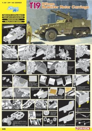 USA “United States Army” Diamond T T19 105mm Howitzer Motor Carriage  Half-tracked self-propelled gun truck  -  Dragon smart kit