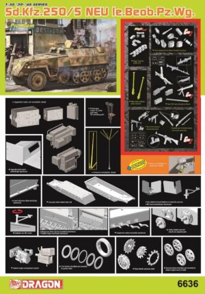 Wehrmacht-HEER Demag Sd.Kfz. 250/5 Neu Le.Beob.Pz.Wg.  Half-track armoured command radio carrier  -  Dragon "BONUS/UPGRADE metal parts+Gen2 details+MagicTrack" Premium Edition
