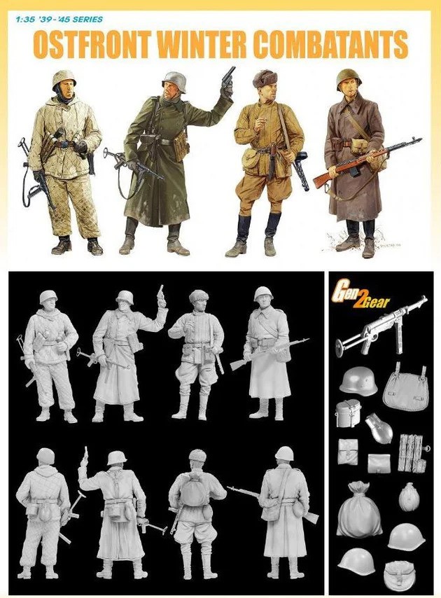 Wehrmacht-HEER WWII "Eastern front" Winter combatants troops set - Dragon Gen2Gear edition