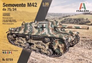 RE “Regio Esercito” Ansaldo-Fossati M42 75/34 Self-propelled gun  "New Edition with rubber/linkandlenght tracks, metal gun barrel & PE parts"