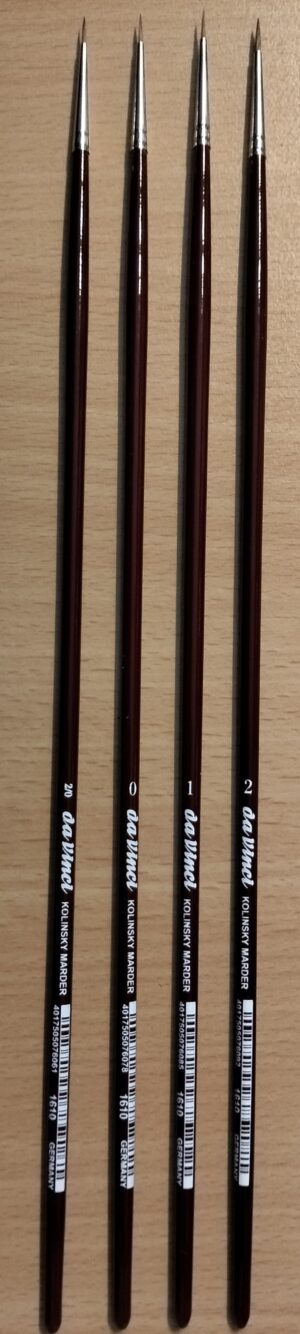 Da Vinci RED KOLINSKY SABLES "Round for Oilbrushing - Tondo per Pittura a olio" N-2/0