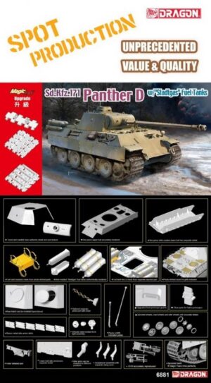 Wehrmacht-HEER MAN AG/Daimler-Benz Sd.Kfz.171 Pz.Kpfw.V PANTHER Ausf. D + Stadtgas fuel tanks  Medium tank  –  Dragon “MagicTracks" Smart Kit