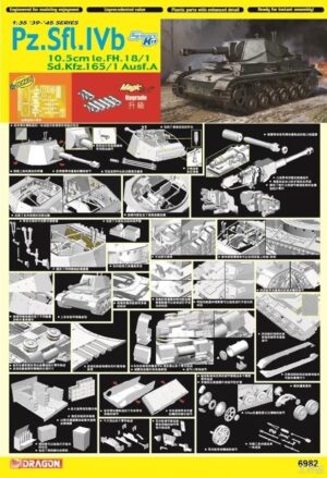 Wehrmacht-HEER Krupp-Guson Sd.Kfz.165/1 Ausf.A Pz.Sfl.IVb "Grille 10"+105mm le.FH.18/1-L/28  Prototype self-propelled howitzer tank  -  Dragon "BONUS+MagicTrack" Smart Kit