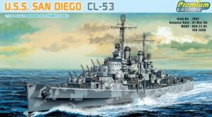 USN “United States Navy” Bethlehem Shipbuilding Corporation CL-53 USS San Diego Light cruiser ship – “Atlanta class”   -   Dragon "Premium Edition" Kit