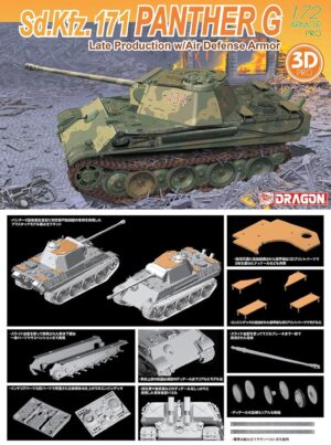 Wehrmacht-HEER MAN AG/Daimler-Benz Sd.Kfz.171 Pz.Kpfw.V PANTHER Ausf.G “Late Production+Air defence armor”  Medium tank  -  Dragon "3D Pro" Kit