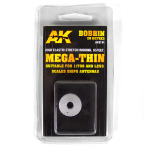 AK Interactive - Elastic rigging bobbin "Mega-Thin" 20m long - Suitable for 1/700 or less scale ships