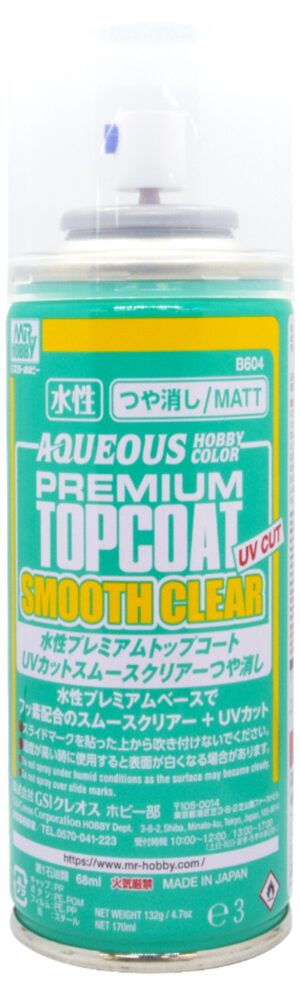 Mr.Hobby Mr. Aqueous Premium Top Coat SMOOTH CLEAR "UV Cut Matte / Taglio Raggi UV Opaco" 170ml
