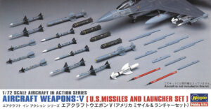 Hasegawa "1:72 Aircraft in action series/Aircraft Weapons 5": U.S. Missiles & Launcher set