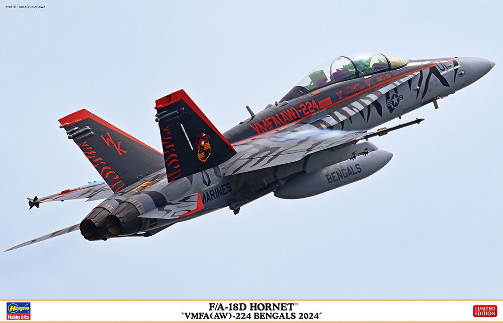 USMC “United States Marine Corps” Northrop/McDonnel-Douglas/Boeing F/A-18D HORNET "VMFA(AW)-224 Bengals 2024" Night attack/FAC fighter jet aircraft