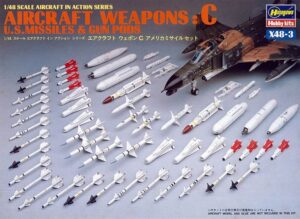 Hasegawa "1:48 Aircraft in action series/Aircraft Weapons C": U.S. Missiles & Gun pods