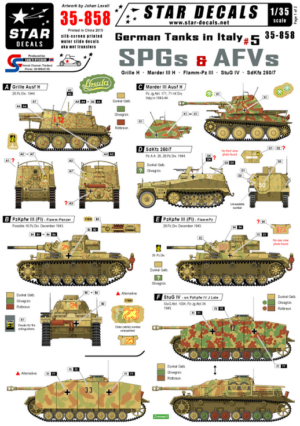 STAR Decals - German Tanks in Italy #5 "SPG's & AFV's - Grille H/Marder III H/FlammPanzerzIII/Sd.Kfz. 250/7/StuG IV"