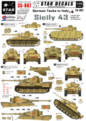 STAR Decals - German Tanks in Italy #4 "Mixed AFV- Sicily 1943"