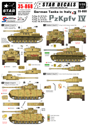 STAR Decals - German Tanks in Italy #3 for Pz.Kpfw. IV