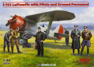 RLM "Luftwaffe" Polikarpov I-153 Chaika + Pilots and Ground personnel  Sesquiplane fighter aircraft