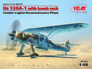 RLM "Luftwaffe" Henschel Hs 126A-1 + bomb rack  "Condor Legion"  Bomber/Parasol wing reconaissance plane aircraft