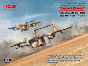 USMC "United States Marine Corps" North American Rockwell OV-10D+/OV-10A Bronco "Operation Desert Storm"  Light attack/Observation turboprop aircraft - ICM "2 Kits inside" box