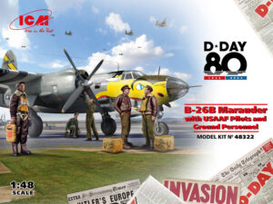 USAAF "United States Army Air Force" G.L. Martin Company Martin B-26B Marauder "D-Day 80th Anniversary with Pilots and ground personnel"  Light bomber twin-engined aircraft