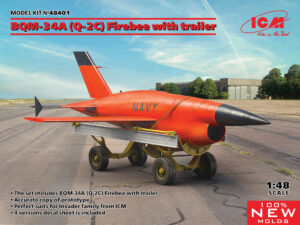 USN "United States Navy" Ryan Aeronautical Company Firebee BQM-34A (Q-2C) drone + trolley  Target/Unmanned aerial target vehicle