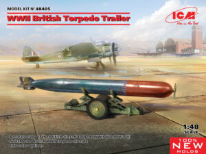 RLM "Luftwaffe" Whitehead Fiume 18-Inch Torpedo + trailer  Aerial Torpedo