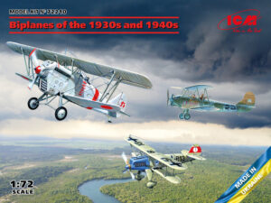 IJAAF-RLM-SAF "Imperial Japanese Army Air Force - Luftwaffe - Soviet Air Force" Heinkel He-51A-1 + Kawasaki Ki-10-II + Polikarpov U-2/Po-2VS "Fighter/Trainer Biplanes of the 1930s and 1940s" - ICM "Three kits inside" box