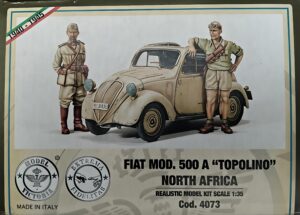 RE "Regio Esercito" Fiat Mod. 500 A Topolino "Coloniale" + Italian soldiers figures  Light utility car