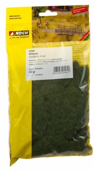 NOCH Landscaping  -  Erba statica 50g H.6mm  "Erba spontanea - Verde medio"