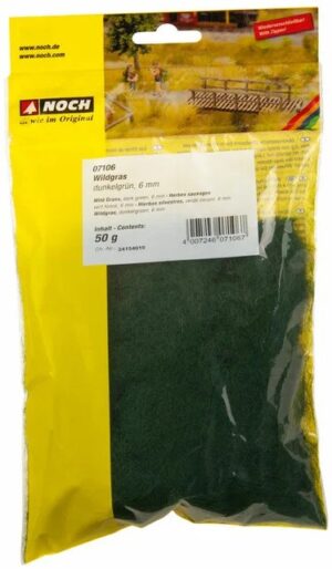 NOCH Landscaping  -  Erba statica 50g H.6mm  "Erba spontanea - verde scuro"