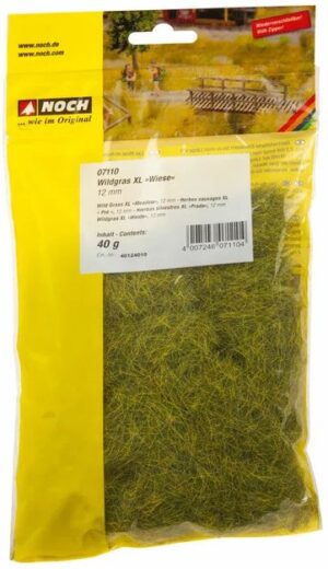 NOCH Landscaping  -  Erba statica XL 40g H.12mm  "Erba spontanea - verde prato"
