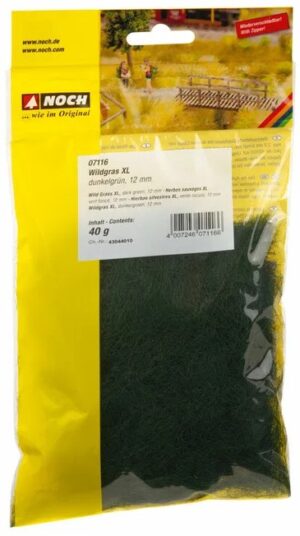 NOCH Landscaping  -  Erba statica XL 40g H.12mm  "Erba spontanea - Verde scuro"
