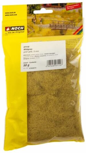 NOCH Landscaping  -  Erba statica 50g H.9mm  "Erba spontanea - Giallo/Oro"