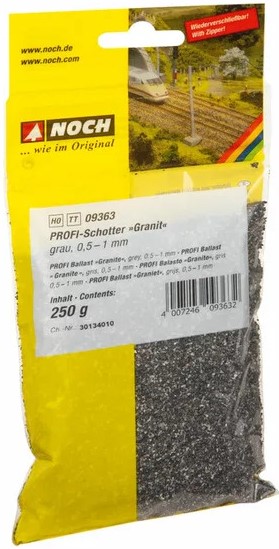 NOCH Landscaping  -  250g Pietrisco per massicciata/ballast Granito grigio "0,5-1mm"